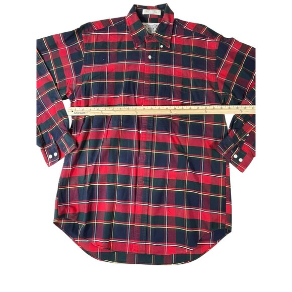 John Ashford Sport Long Sleeve Shirt Men's M Red Plaid Button Down Cotton - Picture 4 of 8
